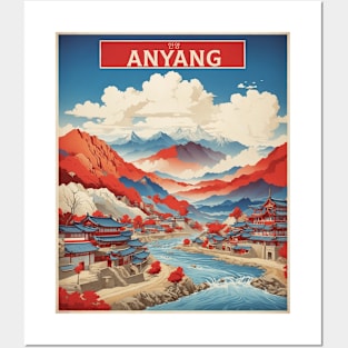 Anyang South Korea Travel Tourism Retro Vintage Art Posters and Art